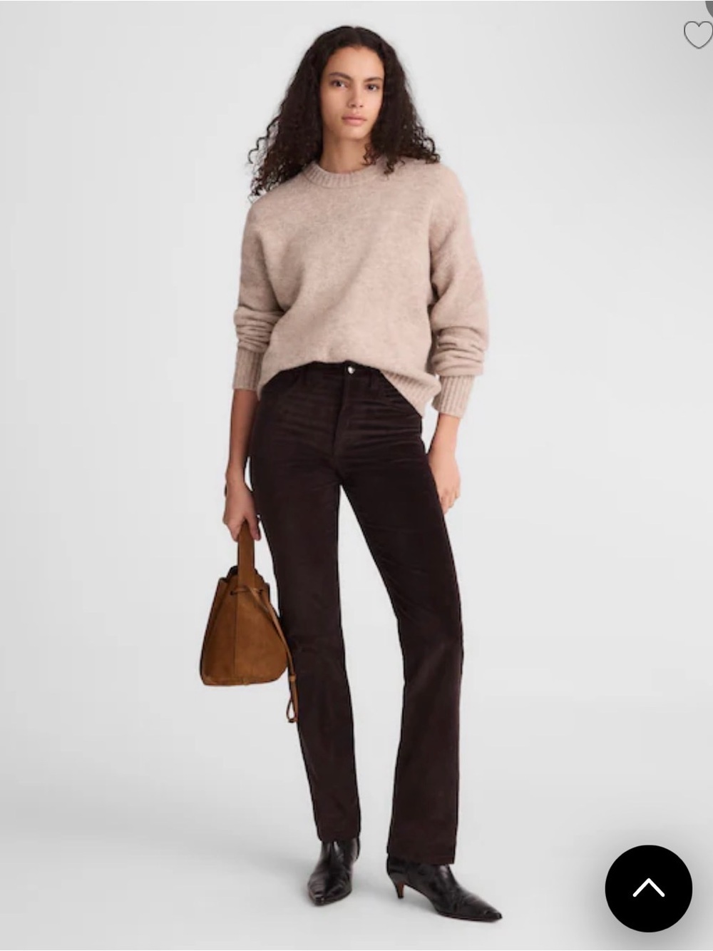 Madewell Women’s Dark Brown Corduroy Straight-Leg Jeans